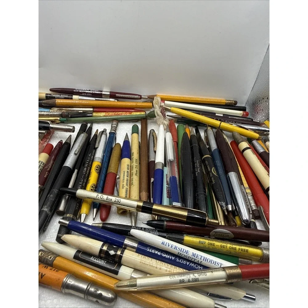 Lot of‎ 100+ Vintage Advertising Pens Pencils (untested)